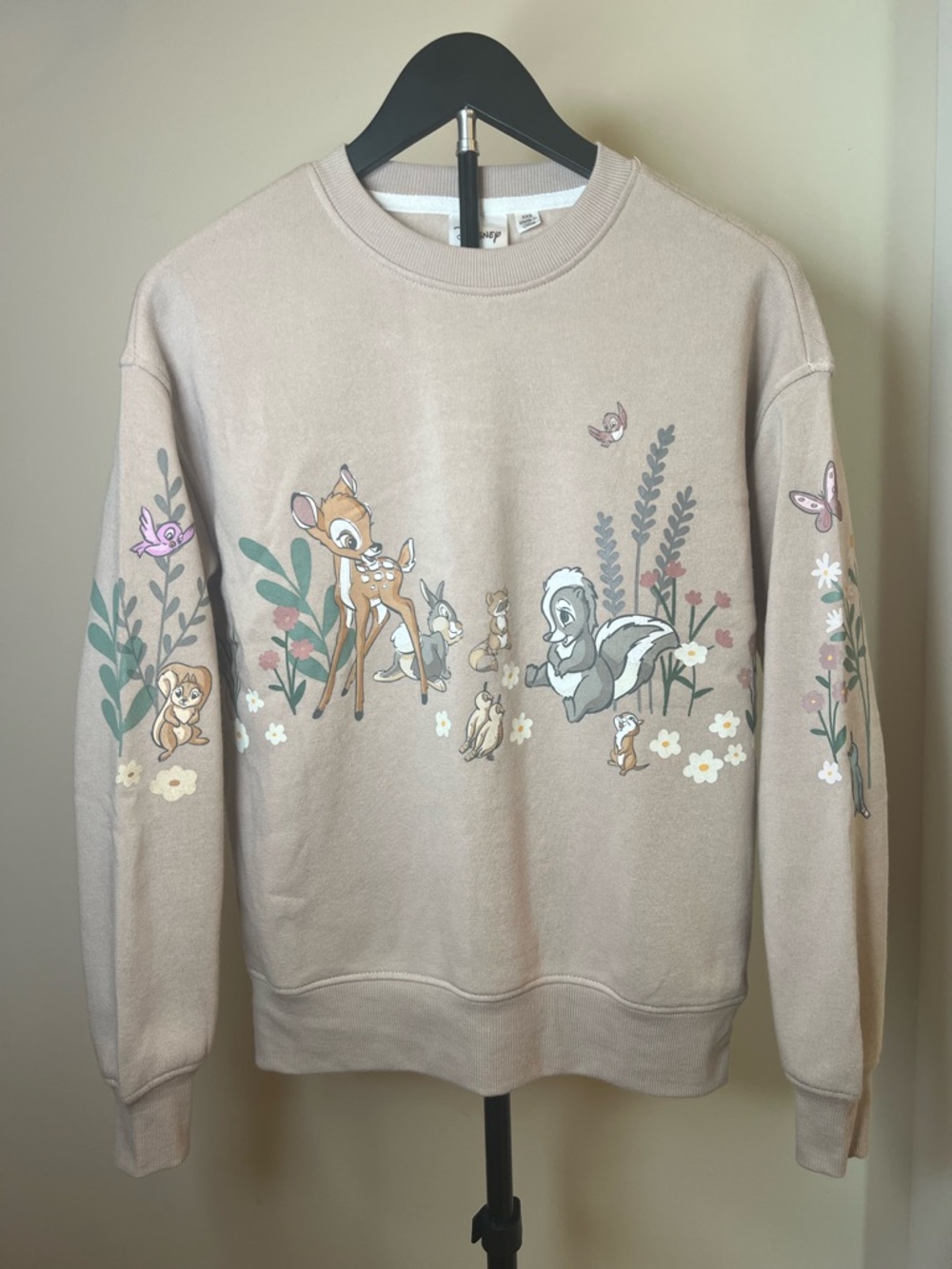 Disney Bambi Sweatshirt XXS Tan‎ Thumper Flower Graphic Crewneck